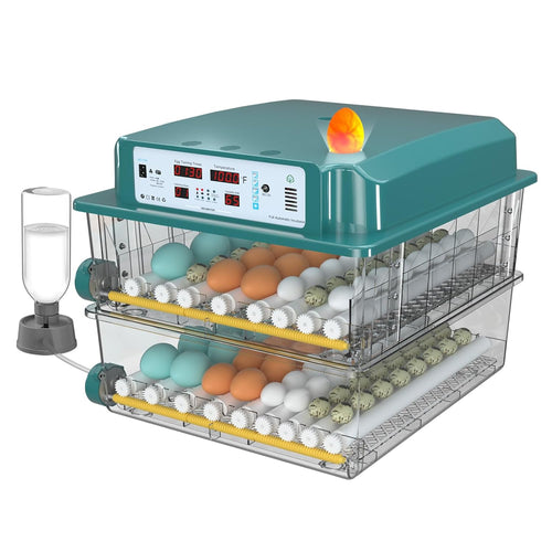 120 egg incubator with battery backup, front view