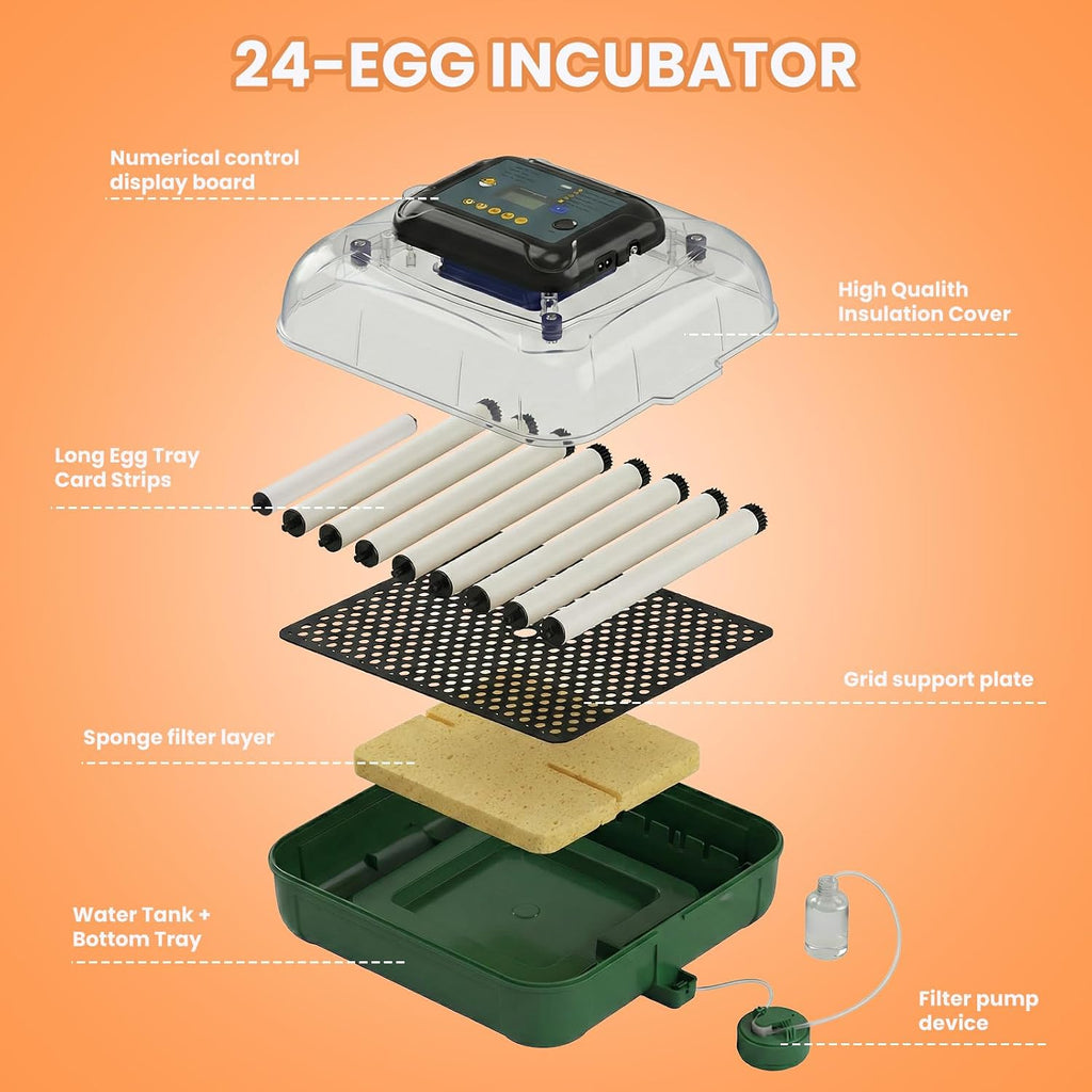 24 egg incubator with humidity control, product photo 7