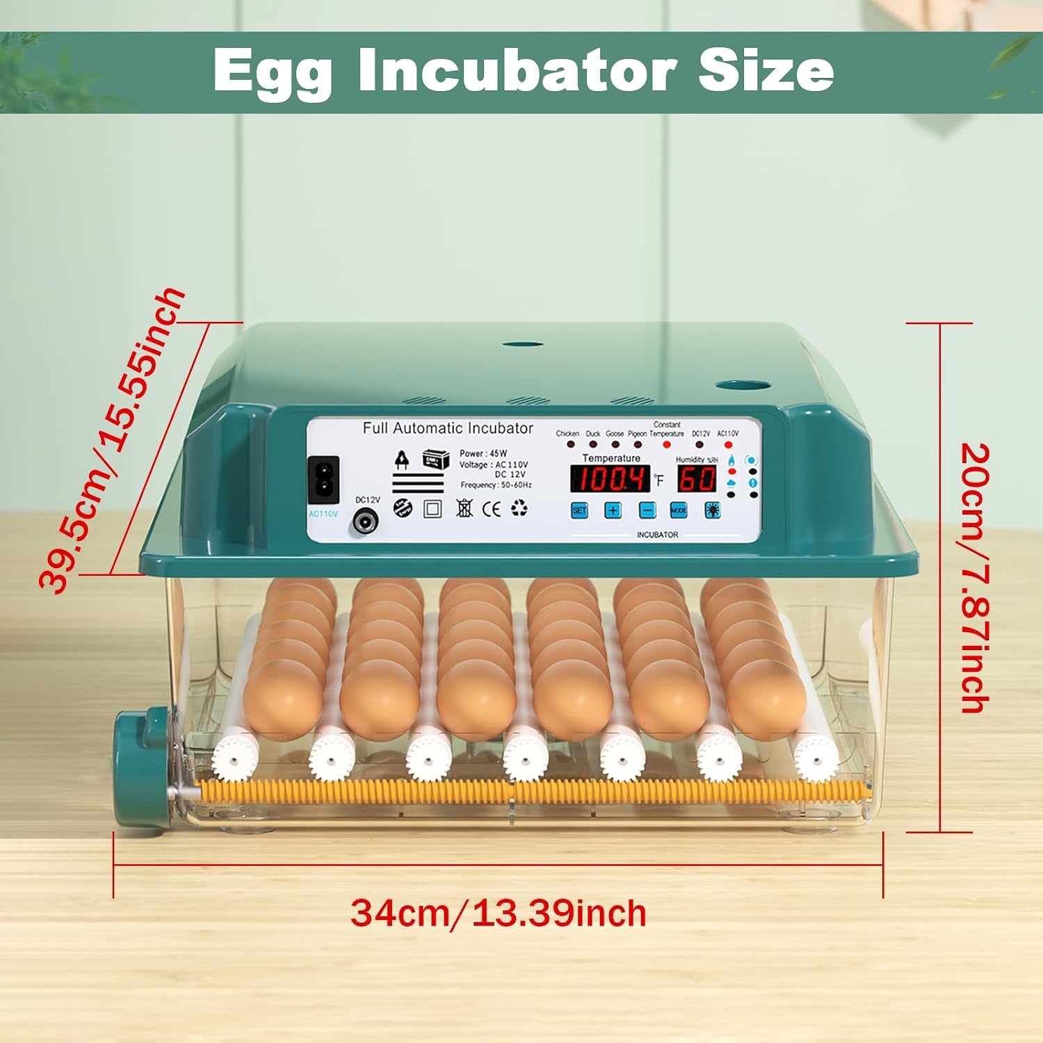 36 egg incubator with egg candler, product photo 6