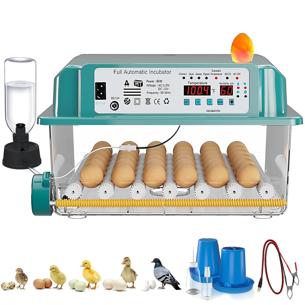 36 egg incubator with 4 incubation modes, front view