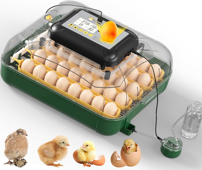 30 egg incubator with automatic water refill, front view