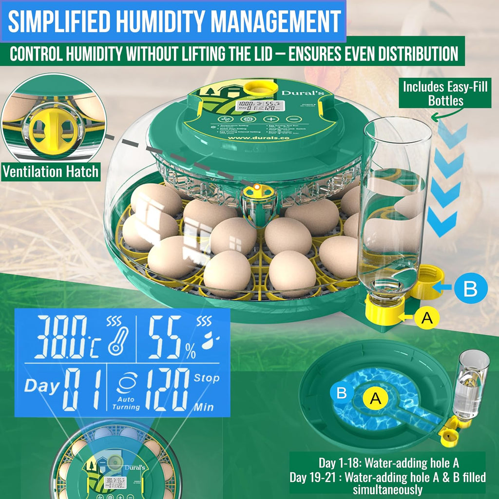 18 egg incubator with day-18 auto stop, product photo 4