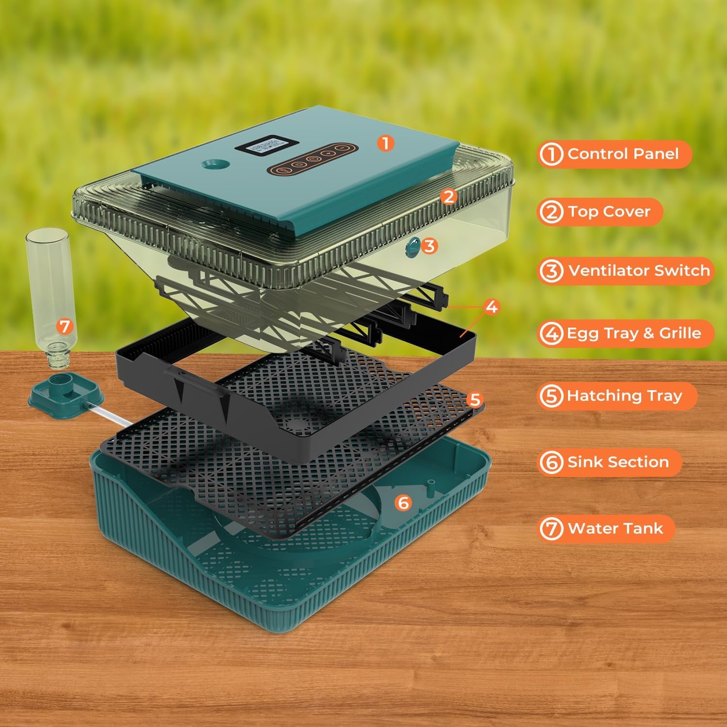 25 egg incubator with temperature alarm, product photo 7