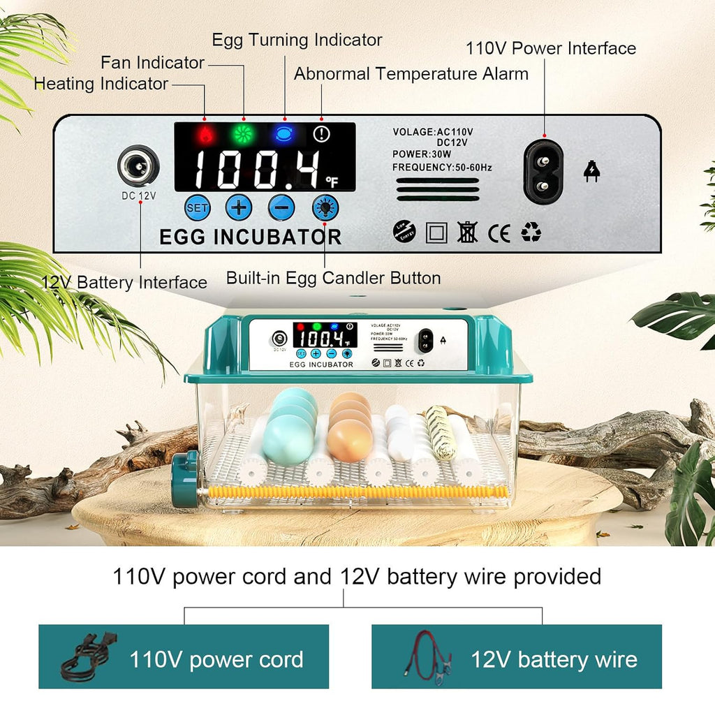 16 egg incubator with automatic turner, product photo 5