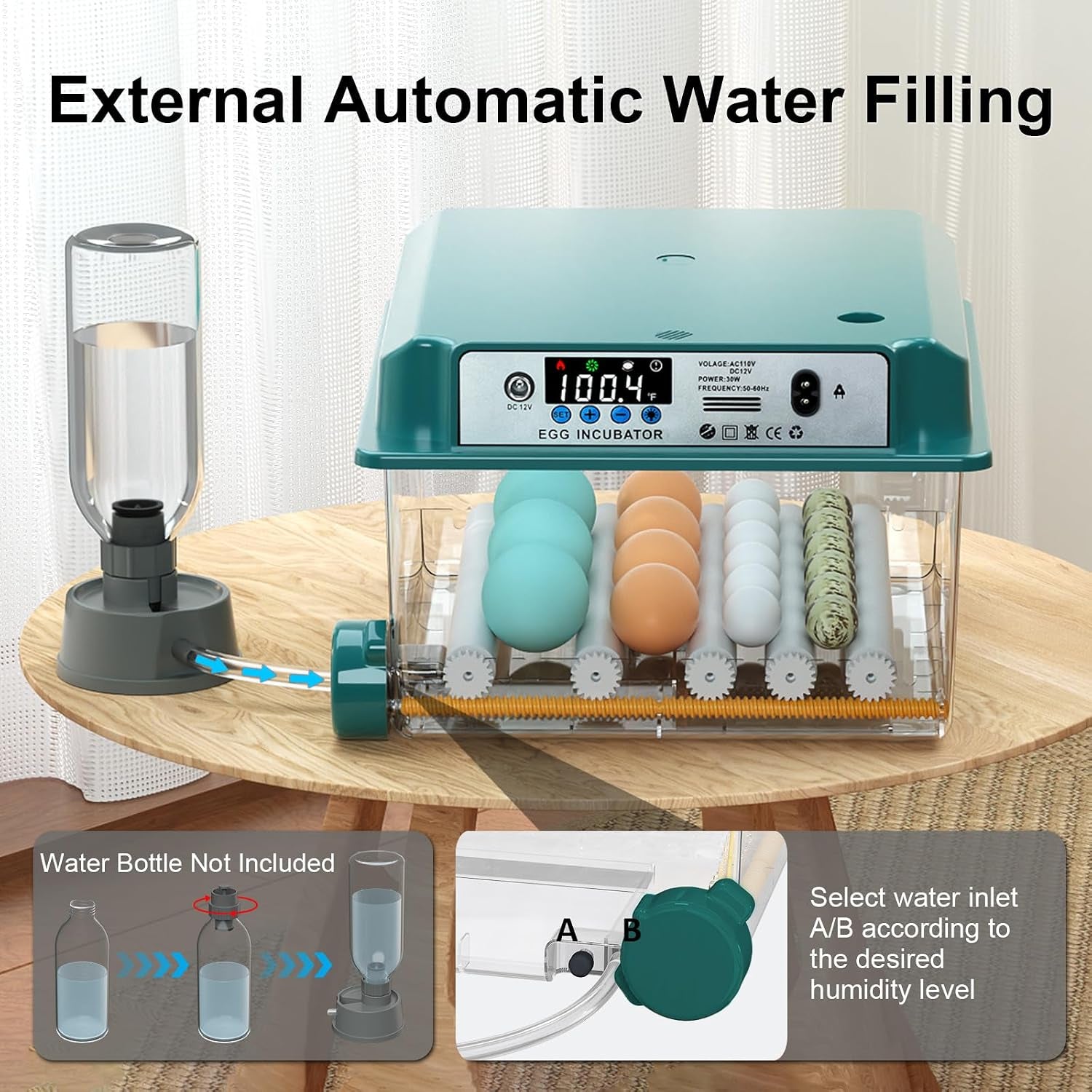 16 egg incubator with automatic turner, product photo 3