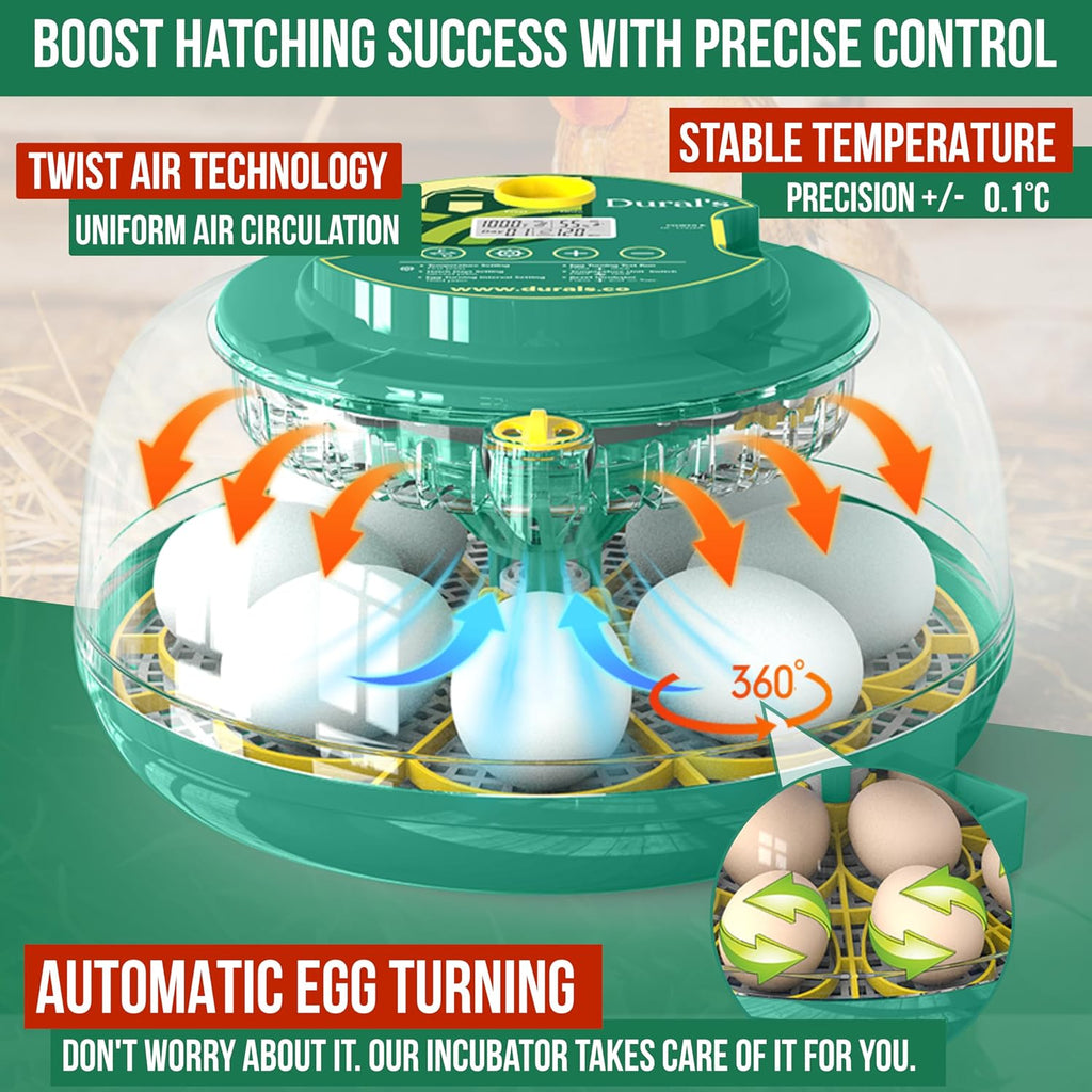 18 egg incubator with day-18 auto stop, product photo 3