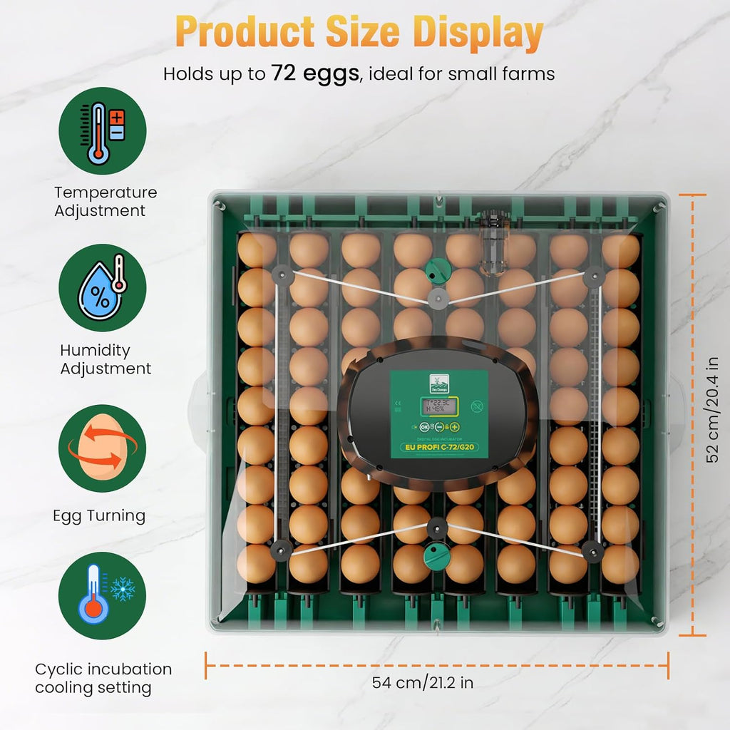 72 egg incubator for quail eggs, product photo 5